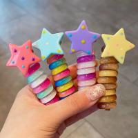 ราคา ยางรัดผมสายโทรศัพท์ยางยืดหลากสีสำหรับเด็กที่รัดผมที่มัดหนังยางเชือกรูปดาวเครื่องประดับผมน่ารักสำหรับ Spiral Rambut (22375318951)