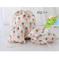 ราคา ถุงผ้า ถุงพิมพ์ลาย แบบหนา ลายสับปะรด สินค้าพร้อมส่ง (21514605240)