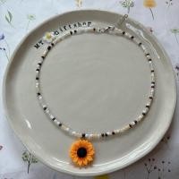 ราคา A063 สร้อยคอลูกปัดจี้ดอกทานตะวัน (22400155521)