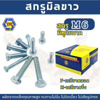 ราคา 10ตัว สกรูมิลขาว M6 ยาว 10มิล 100มิล ระยะเกลียว 1 0 (18263077679)