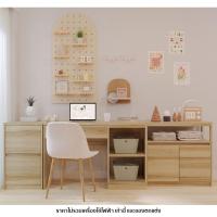ราคา SB Design Square KONCEPT FURNITURE โต๊ะทำงาน ขนาด 120 ซม พร้อมตู้ลิ้นชัก ขนาด 45 ซม และ ตู้เตี้ย ขนาด 80 ซม รุ่น Benita สีไม้อ่อน (21293550584)