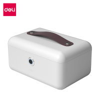 ราคา Deli กล่องเซฟนิรภัยพกพา กล่องเซฟหิ้ว ปลดล็อคด้วยสแกนลายนิ้วมือและกุญแจ เซฟใส่เงิน กล่องใส่เงิน กล่องเหล็กเก็บเงิน กล่องเซฟ ขนาดเล็กกะทัดรัด พกพาสะดวก มีหูหิ้ว แบ่งสัดส่วน 2 ชั้น ภายในบุผ้านาโน แข็งแรง