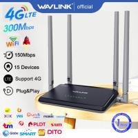ราคา WAVLINK N300 4G Wireless Router Ultimate High Speed Mobile Router with 4G LTE Support 300Mbps WiFi Router with SIM Card Slot 4x5dBi High Gain Antennas Secure Easy Setup (22276674107)