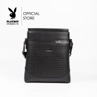 ราคา Playboy Jethro Mens Bag กระเป๋าสะพายข้างผู้ชาย รุ่น ST B243PBM284 BK ดีไซน์กระเป๋าชายปั๊มลายสานสกรีน Logo สีดำ (22302884763)