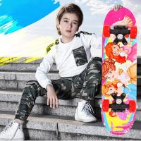 ราคา สเก็ตบอร์ด สเก็ตบอร์ดเด็ก 60CM Childents Skateboard สะเก็ตบอร์ด สเก็ตบอร์ด 4 ล้อ สเก็ตบอร์ดแฟชั่น 2 7years (9403624496)