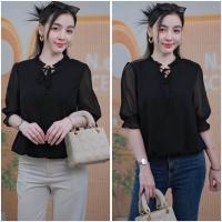 ราคา Chanan 2สี 2ลาย เสื้อชีฟองเนื้อทราย นิ่มผิว มีซับในอย่างดี ดีเทลผูกโบว์ เสื้อใส่ทำงานใส่เที่ยว รุ่น0086 (22141360210)