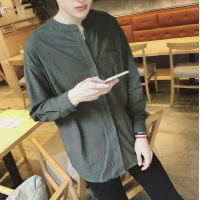 ราคา Mr Zeus แขนสามส่วน แขนยาวสองแบบเสื้อเชิ๊ตคอจีนสบายผ้าฝ้ายผ้าสีทึบมีสามสีที่ให้เลือกจากสีขาวสีดำสีเขียวเสื้อกันหนาวผชเสื้อแขนยาวชา (7218970026)