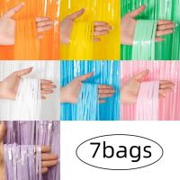 ราคา Rainbow Foil Curtain Blue Pink Foil Curtain 1x2m Party Back Ground Green Foil Fringe Curtain Backdrop (21986747039)