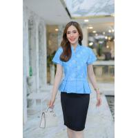 ราคา ส่งด่วน เสื้อผ้าไทยลายขอพระราชทาน คอจีนระบายเอว มีไซร้ 36 44 (22014629415)