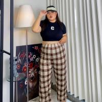 ราคา กางเกงลายตาราง สไตล์เกาหลี ลายสก็อต สาวอวบ ผู้หญิงเอวสูงยางยืด ทรงกระบอก ผ้านิ่มเด้งๆ ทิ้งตัวใส่สวย กางเกงขายาว K040 (22314991373)