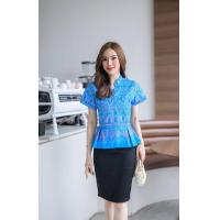 ราคา ส่งด่วน เสื้อผ้าไทยลายขอพระราชทาน คอจีนระบายเอว มีไซร้ 36 44 (22157708955)