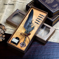 ราคา QIAN TI ZI ชุดปากกาขนนก Back2life พร้อมปลายปากกา5อันสำหรับปากกาจุ่มพังก์แฟชั่นใหม่วันเกิดย้อนยุคของขวัญเล็กๆไดอารี่ปากกาสำหรับโรงเรียนสำนักงาน (22278810743)