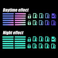 ราคา แผงประตูสติ๊กเกอร์หน้าต่างรถเรืองแสงปุ่มชุดสวิตช์3ปุ่มอุปกรณ์ตกแต่งภายในรถยนต์สติกเกอร์กระจก (22406003368)