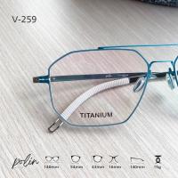 ราคา Polin V 259 กรอบแว่นเนื้อไทเทเนียม เบาทน ไร้สกรู ทรงสวยหรู (22172070070)