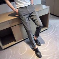 ราคา กางเกงสแลคชายเกาหลี กางเกงสแลคชายผ้ายืด กางเกง ผู้ชาย ผอมเพรียว ผ้าคุณภาพสูง (21766153959)