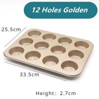 ราคา 6 12 Metal Cups Muffin Tray Baking Pan Carbon Steel Cake Mold Baking Tray Non Stick Muffin Moulds Donut Baking Pans (21961982347)