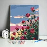 ราคา Nanafine Thai Shipping 30 40 ซม DIY ภาพวาดสีน้ำมันดิจิตอลมือวาดภูมิทัศน์ภาพวาดพระอาทิตย์ตกดอกกุหลาบภาพวาดตกแต่ง (21378616466)