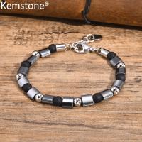 ราคา Kemstone กำไลข้อมือสเตนเลสสตีลแฟชั่นของผู้ชายสีดำทรงสี่เหลี่ยมสีดำคาร์เนเลี่ยนเครื่องประดับสร้อยข้อมือลูกปัด (22091255739)