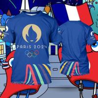 ราคา เสื้อยืดกีฬาปารีส 2024 Paris Matchเสื้อผ้าเสื้อยืดกีฬาแขนสั้นแห้งเร็วปารีสเสื้อยืดที่ระลึก (22258249090)
