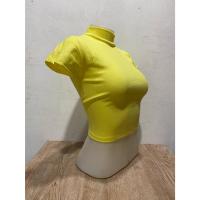 ราคา เสื้อครอปคอเต่าแขนสั่น เอวลอย ผ้าคอตตอน เสื้อครอปคอเต่า แขนสั่น สีพื้น (19317096437)