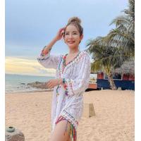 ราคา เสื้อคลุมถักลูกไม้ มินิเดรส เสื้อคลุมชุดว่ายน้ำ เสื้อคลุมถักแต่งพู่ (15596907194)