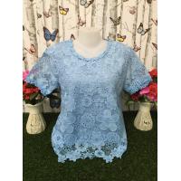 ราคา เสื้อลูกไม้สวย อก42นิ้ว เสื้อลูกไม้สาวอวบ เสื้อไปวัด เสื้อลายดอก รุ่น4213 4ทานตะวัน (22052511816)