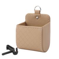 ราคา ที่วางโทรศัพท์ในรถยนต์กล่องเก็บของแบบแขวนติดช่องแอร์กระเป๋าใส่โทรศัพท์มือถือรถหนัง PU แว่นตาอุปกรณ์เสริมในรถยนต์ (22157210378)