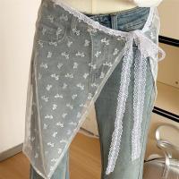 ราคา wa พร้อมส่งจากไทย ผ้าผูกเอวลูกไม้ กระโปรงผูกเอวซีทรู สไตล์วินเทจ (22406375456)