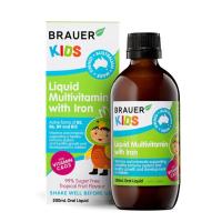 ราคา พร้อมส่ง วิตามินรวมผสมธาตุเหล็กสำหรับเด็ก BRAUER Kids Liquid Multivitamin with Iron (19484426860)