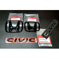 ราคา โลโก้ 3ชิ้น HONDA CIVIC FC FK 2015 2020 สีดำเงา Black piano CIVIC ปี 2015 2020 4ประตู Seden hatchback HONDA CIVIC FC FK (22446648621)