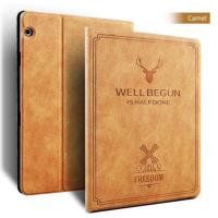 ราคา เคสสำหรับหัวเหว่ยMediaPad T5 10 AGS2 L09 W09 L03แท็บเล็ตFunda Retroขาตั้งพับได้หนังPUเคสแบบพับปิดได้สำหรับHuawei T5 10 1กรณี (965638992)