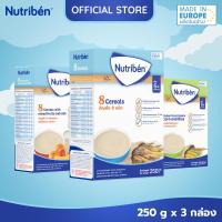 ราคา เซ็ตรวม 3 สูตร Nutriben นิวทริเบน อาหารเสริมซีเรียล สำหรับเด็ก 6 เดือนขึ้นไป 250กรัม x 3กล่อง อาหารเด็ก Baby cereal ธัญพืช 8 ชนิด ธัญพืช 8ชนิดผสมผลไม้รวมและนม ข้าวโพดและข้าวผสมนม (21703867434)