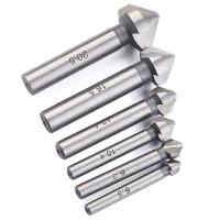 ราคา 6Pcs Round Shank 3 Flute 90 Degree HSS Chamfer Chamfering Cutter End Mill Tool Countersink Drill Bit Set (22032108920)