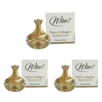 ราคา 3 กล่อง กันแดดหน้าเนียน Wises Nano collagen SPF50PA ไวซ์ กันแดดนาโนคอลลาเจน 12 กรัม เนื้อเหนียวนุ่ม ไม่มัน ใช้ได้กับทุกสีผิว (22215541388)