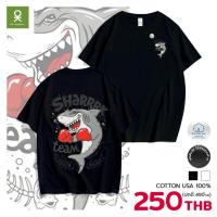 ราคา OK Apparel เสื้อยืดคอกลมแขนสั้น ลาย ฉลามสุดเท่ Oversize Cotton USAคุ้มสุด (22075484923)