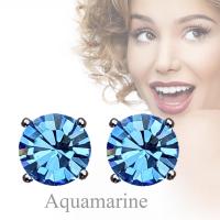 ราคา IMAGIE ต่างหูคริสตัล SWAROVSKI โทน ฟ้า เขียว 3 4 6 8mm (652340333)