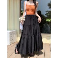 ราคา กระโปรงยาว กระโปรงชั้น เอวยางยืด ระบาย3ชั้น เนื้อผ้าอย่างดี 190350 (22430897718)