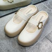 ราคา รองเท้าคัทชู แฟชั่น แบบสวม เสริมส้นต่ำ ปิดหน้าเท้า วัสดุยาง สีโทนอ่อน ใส่ทำงาน พร้อมส่ง (21909392954)