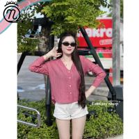 ราคา Nabee queeny เสื้อคอวี แขนยาว ผ้าsilk ไขว้หลัง เชิ้ตกระดุมหน้า ใส่เที่ยว ไปทะเล งานป้าย fantasy (22090099749)