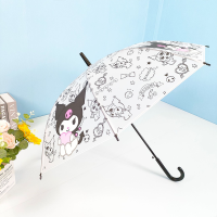 ราคา Insular ร่มนักเรียนลายการ์ตูนสำหรับเด็ก ร่มโปร่งใสฝ้า ร่มอัตโนมัติแบบใสด้ามจับยาว Sanrio Kuromi (21726720500)