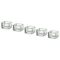 ราคา ที่ใส่เทียนทีไลท์ IKEA จานรองเทียน เชิงเทียน ที่วางเทียน ถ้วยแก้ว วางเทียน 5x5 ซม 5 ชิ้น (21407814291)