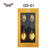 ราคา ช้อนคู่ทอง ช้อนคู่ชุปทอง Thai souvenir ลายไทย ของฝาก ของที่ระลึก (19461396571)