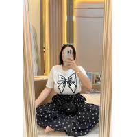 ราคา เสื้อผ้าร่องโบว์คอกลมสาวอวบ (22275010005)
