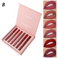 ราคา ชุดลิปกรอสแบบแมทชุดลิปสติก6สีลิปสติกแบบเรียบและติดทนนานลิปสติกให้ความชุ่มชื้นกันน้ำชุดกล่องของขวัญวันหยุด (21170995402)