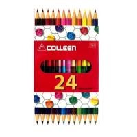 ราคา สีไม้ คอลลีน 12 แท่ง 24 สี 2 หัว ระบายลื่น (22275280838)