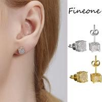 ราคา ต่างหูกลมคริสตัลสีขาวทองต่างหูตุ้มหูผู้หญิงหินเพทายสีขาว (22406308551)