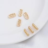 ราคา เข็มประดับลูกปัด Spacer เซอร์คอนรูปวงรีมีรูพรุนชุบทอง14K ทำมือด้วยลูกปัดสองแถวสร้อยข้อมือไข่มุกอุปกรณ์เสริมสเปเซอร์เซอร์เซอร์ (20597057577)