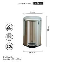 ราคา 8 8ลดแรง DKW ถังขยะสแตนเลสขาเหยียบทรงกลมเปิดปิดไร้เสียง นุ่มนวล Soft Close รุ่น City มี 2 ขนาด ถังขยะแสตนเลส ป้องกันรอยนิ้วมือ (22306974678)