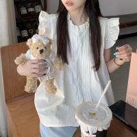 ราคา เสื้อเชิ้ตผู้หญิง เสื้อเชิ้ตแขนกุดน่ารัก แขนเสื้อบินเล็กๆ หวานๆ เสื้อเชิ้ตลายสก๊อตสีน้ำเงิน (21592829211)