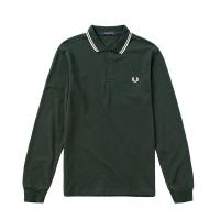 ราคา FRED PERRY ผู้ชายสีล้วน polo เสื้อลำลองผ้าฝ้าย100 แขนยาวใส่สบายระบายอากาศ (19797561706)